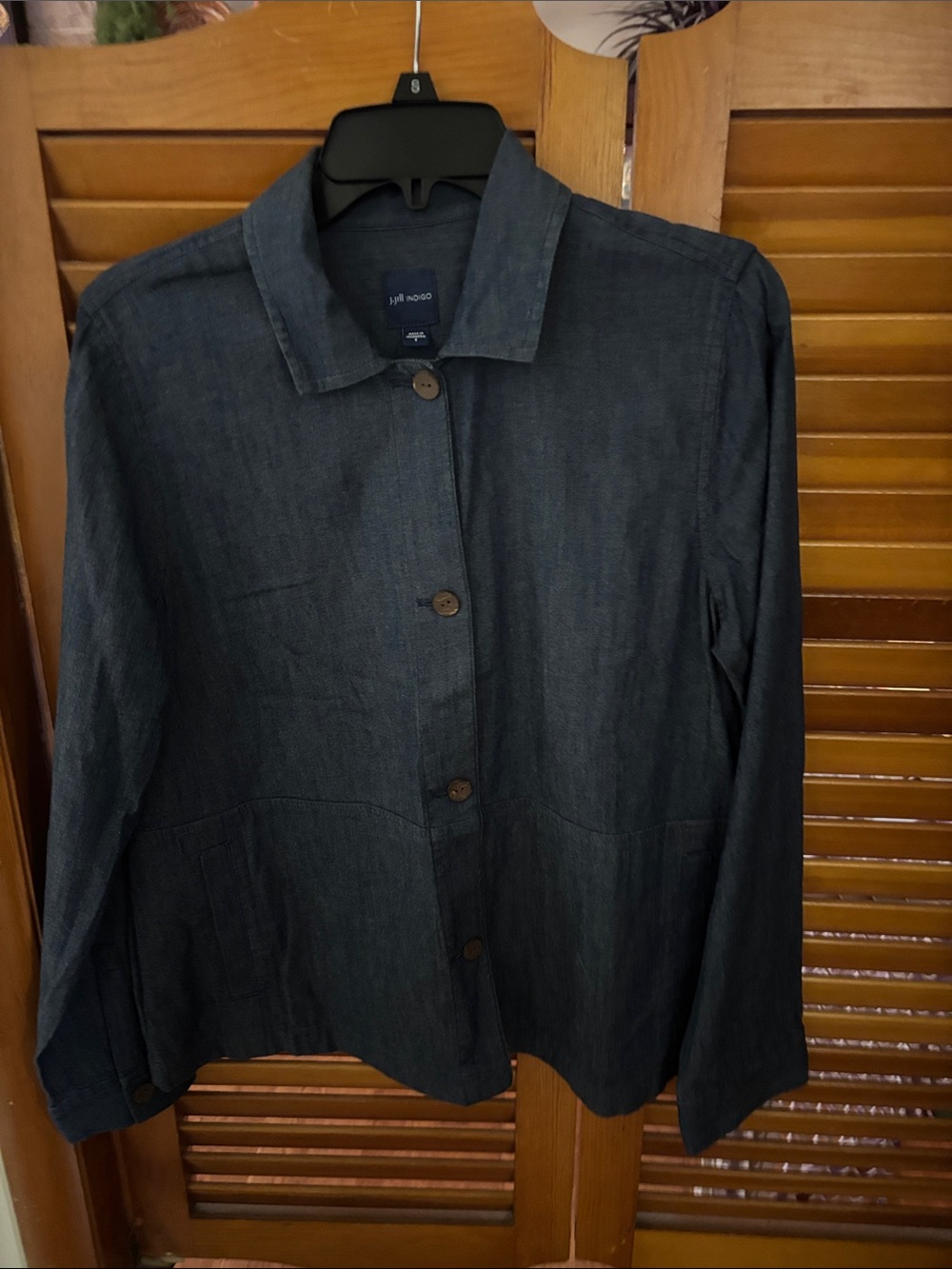 J. Jill Indigo Button-Front Denim Jacket
